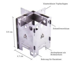 EDCBox - Trockenbrennstoffkocher -Naturnahes Camping bushcraft essentials edcbox trockenbrennstoffkocher detail 3