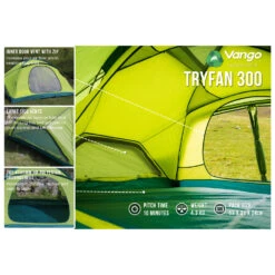 Vango Tryfan 300 - 3-Personen Zelt -Naturnahes Camping vango tryfan 300 3 personen zelt detail 3