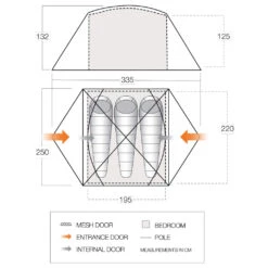 Vango Tryfan 300 - 3-Personen Zelt -Naturnahes Camping vango tryfan 300 3 personen zelt detail 7